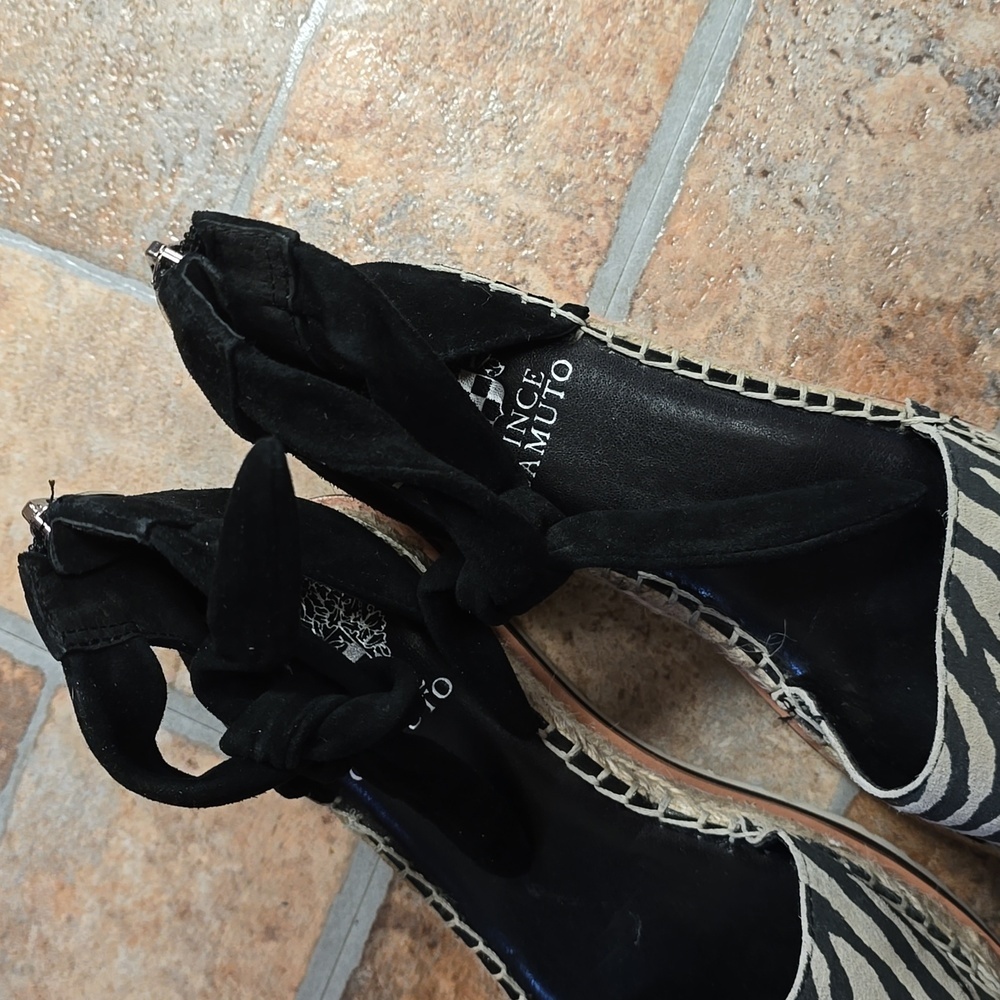 Vince Camuto|‎ Binadee Zebra Animal Print Suede Espadrille Sandals 6.5​ - Picture 7 of 8